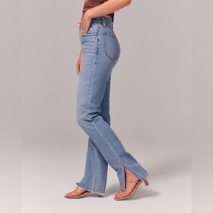 Abercrombie Ultra High Rise 90s Straight Jean Split Vent Hem
